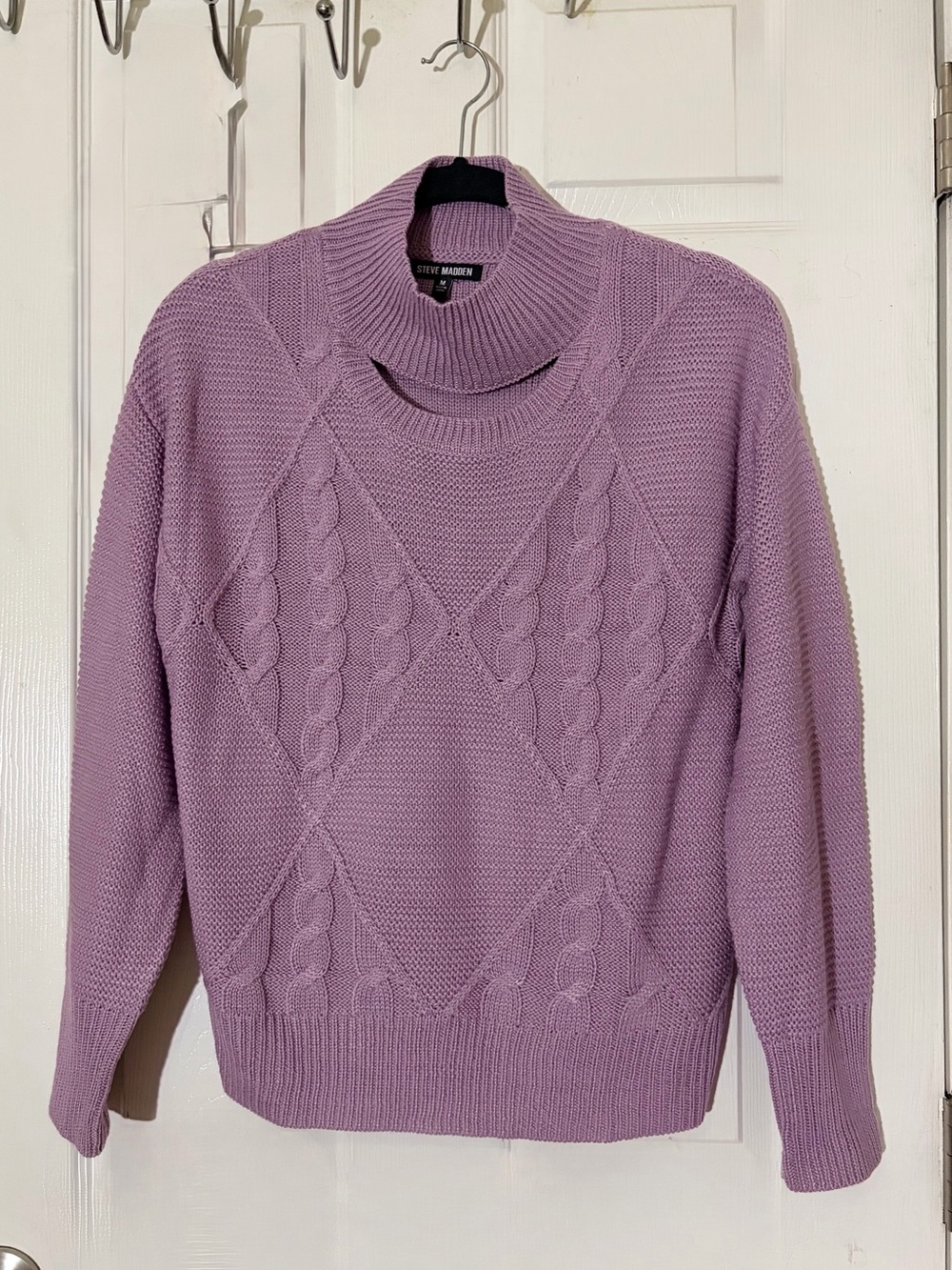 Steve Madden Lavender Cable Knit Sweater Sz M